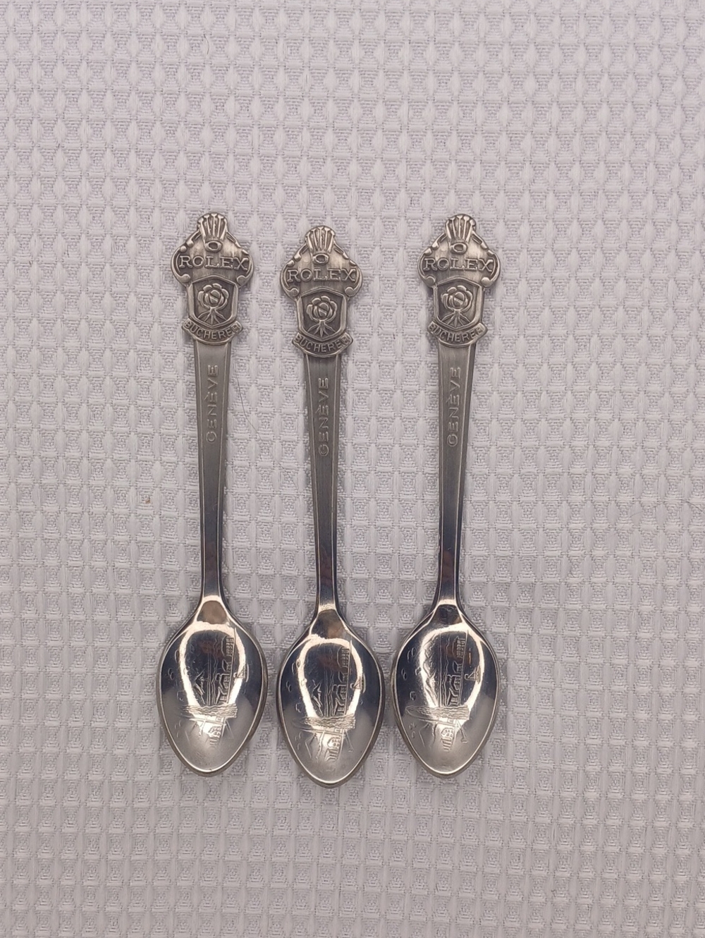 Vintage Rolex Bucherer Switzerland Lugano Souvenir Spoons - Set of 3